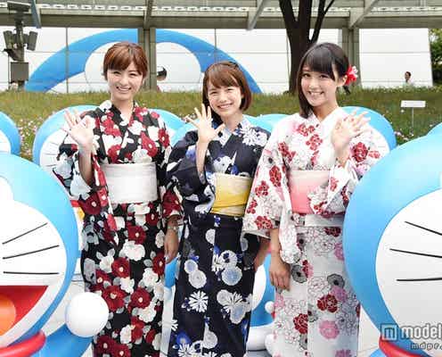 テレ朝・竹内アナ&宇賀アナ&弘中アナ、しっとり浴衣姿で魅了