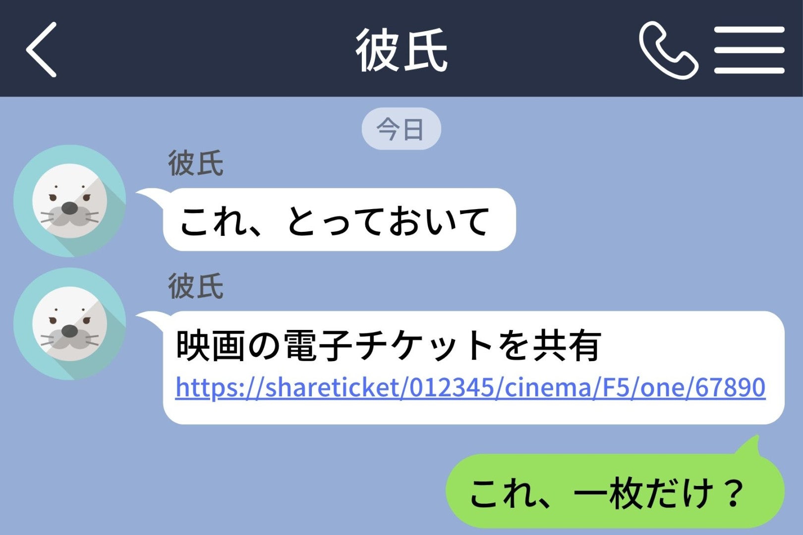 届いた映画チケットが一枚だけ。「これ、一枚だけ？」と送るまで、私は悪い想像をしていた