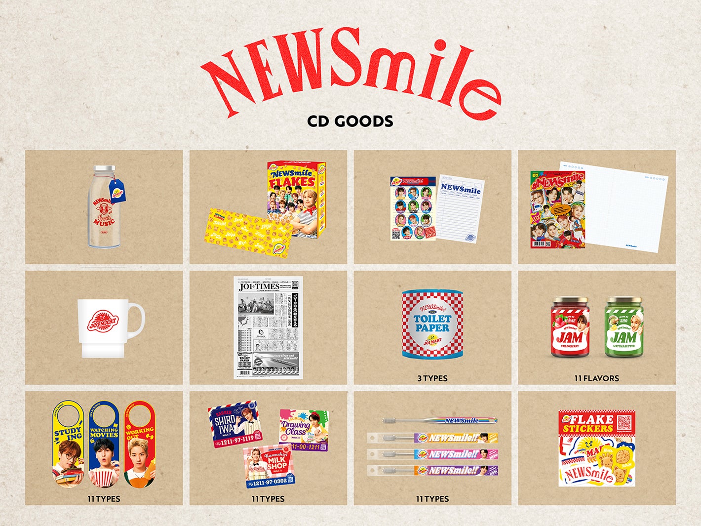 「NEWSmile」CD GOODS（C）LAPONE Entertainment