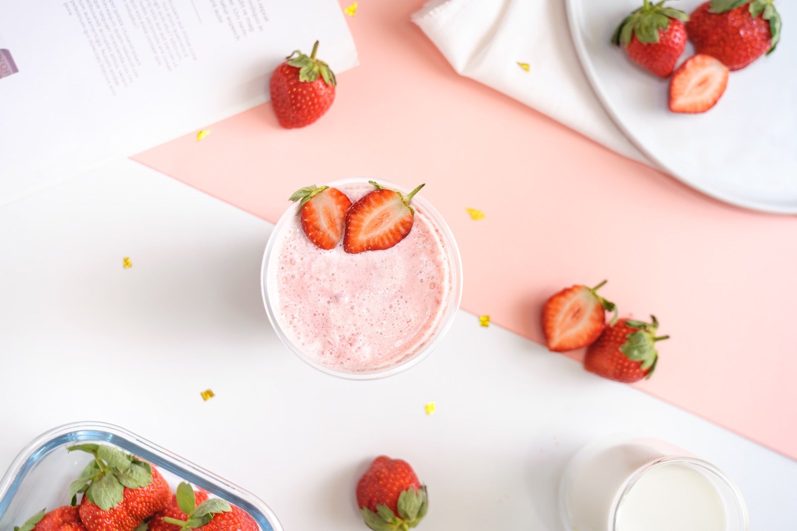 日本限定メニュー「フレッシュいちごミルク」／画像提供：MILKSHOP JAPAN