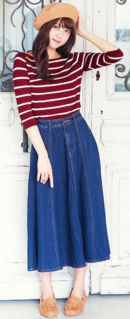 コンパクト五分丈袖ボーダーニットトップス「神戸レタス」1990円（税込）／画像提供：神戸レタス