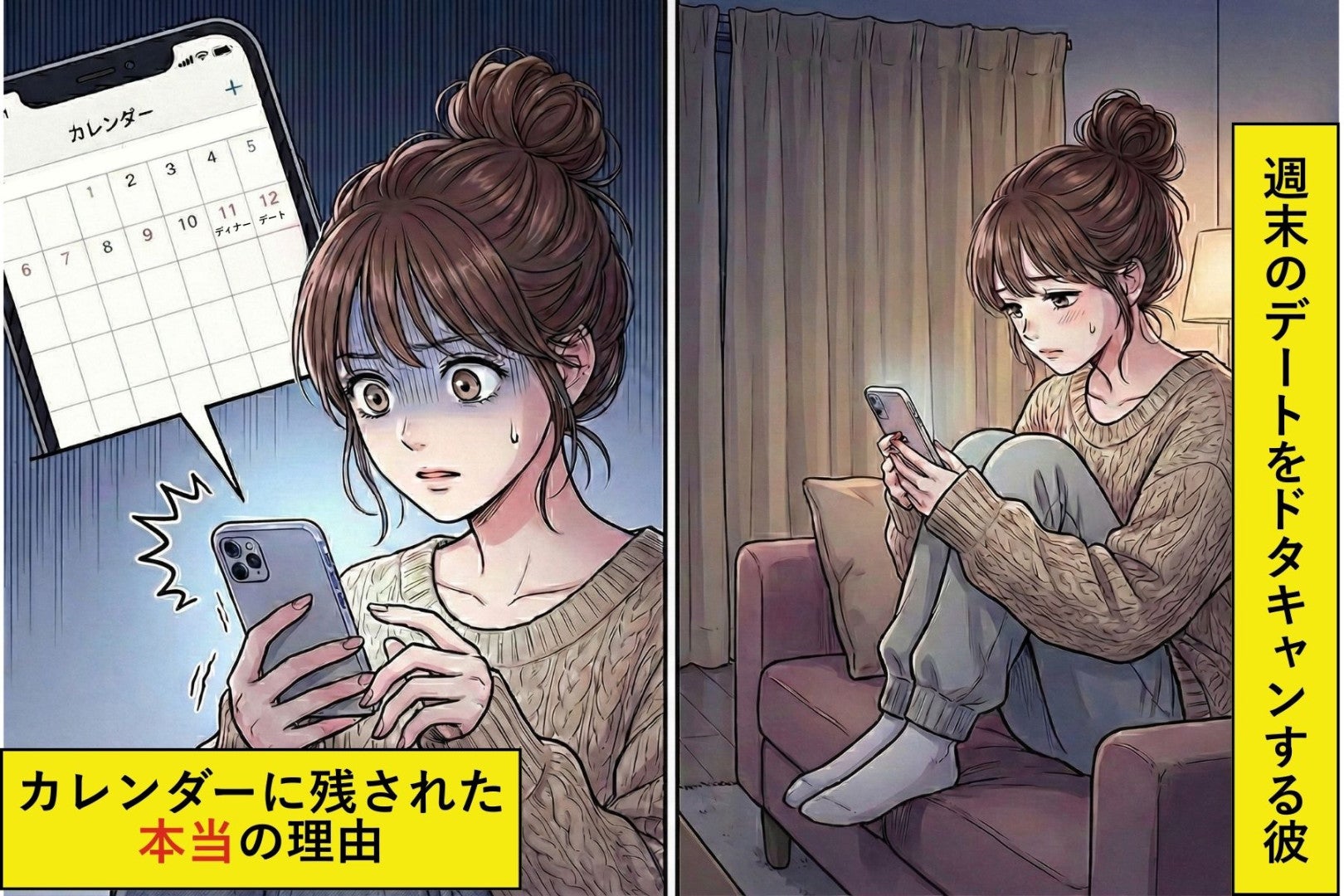 週末のデートをドタキャンされる私。彼「ごめん仕事で」→スマホで共有していたカレンダーを見ると、彼の本当の姿が明らかになった話