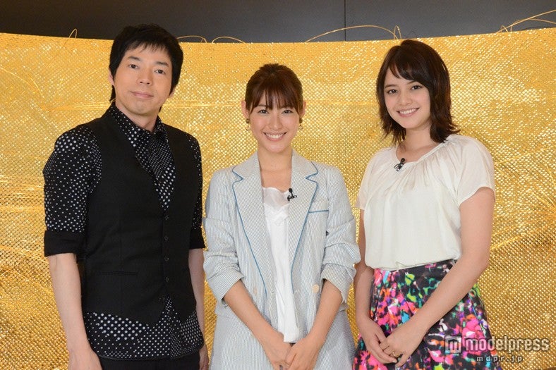 （左より）MCの今田耕司、瀧本美織、岸本セシル（C）日本テレビ