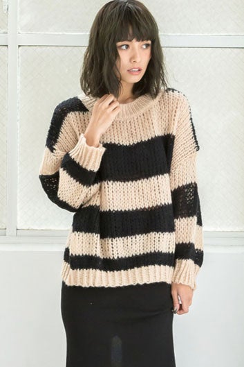 ボーダードルマンニットトップス「Re:EDIT by GALSTAR」2,498円（税込）／画像提供：Re:EDIT by GALSTAR