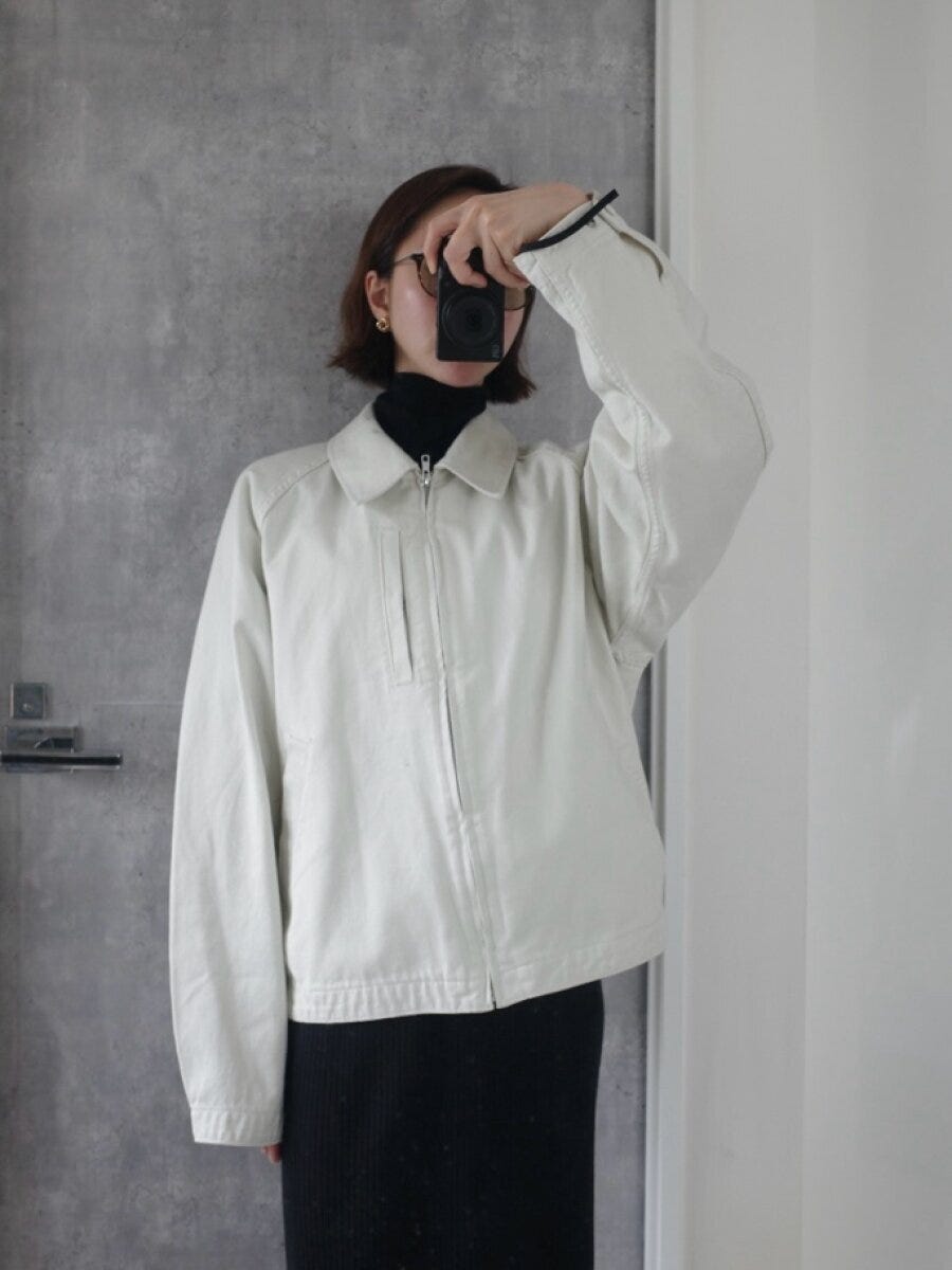 GUコットンジップアップジャケット　Lサイズ着用感