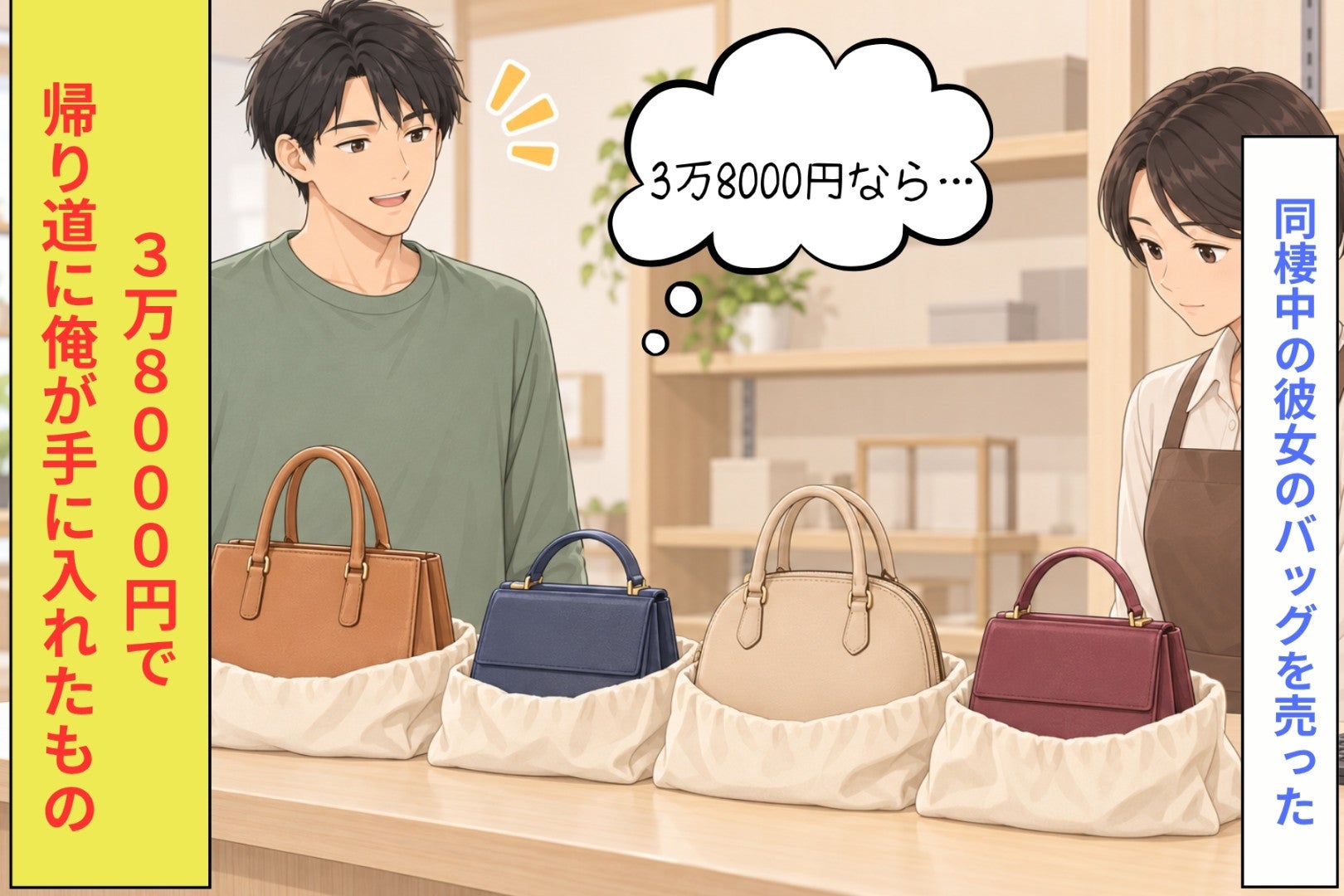 「何に使ったの？」同棲中の彼女のバッグを売った３万８０００円→俺がトランクから持ってきた物