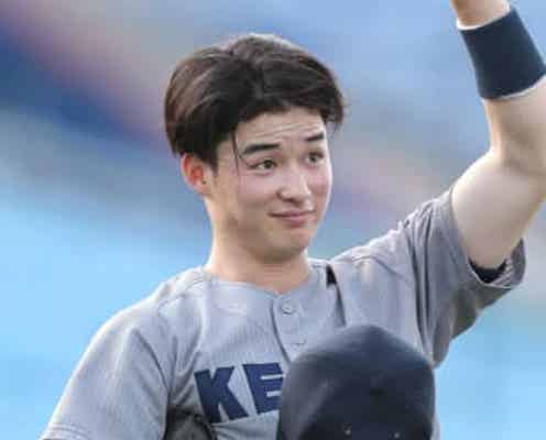 慶大・丸田湊斗がフェンスに激突し担架で運ばれる