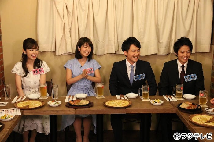 (左から)久慈暁子、海老原優香、安宅晃樹、黒瀬翔生 (C)フジテレビ