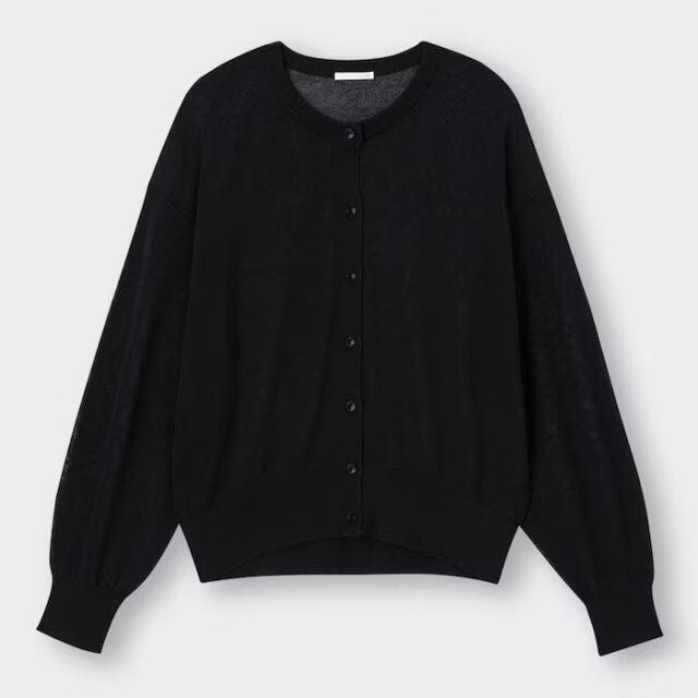 GU　シアートップス　シアークルーネックカーディガン