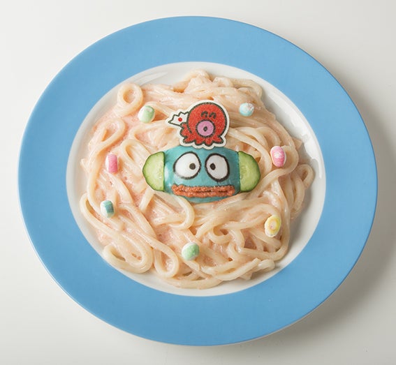 カルボナーラハンギョうどん1,190円（税抜）（C）1979, 1981,1982,1984,1985,2018 SANRIO CO., LTD. APPROVAL NO.S584281