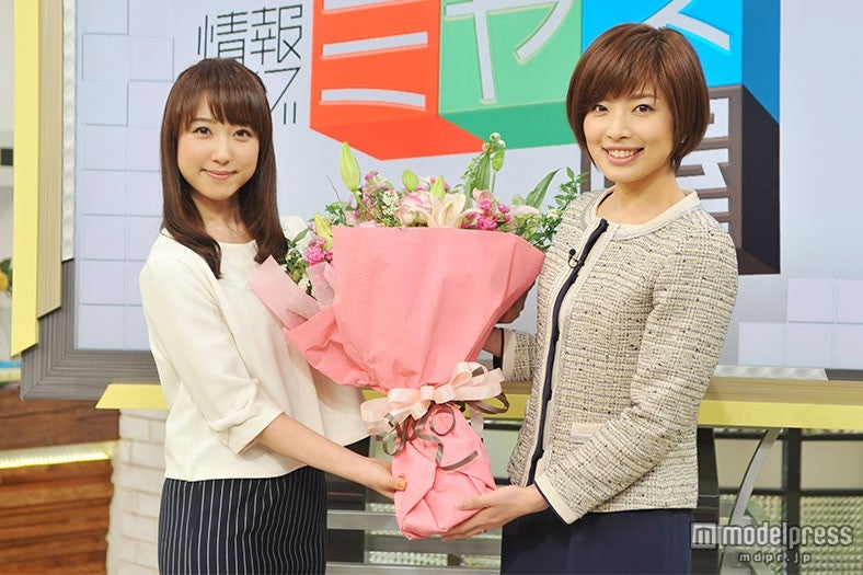 （左から）川田裕美アナ、林マオアナ（C）ytv