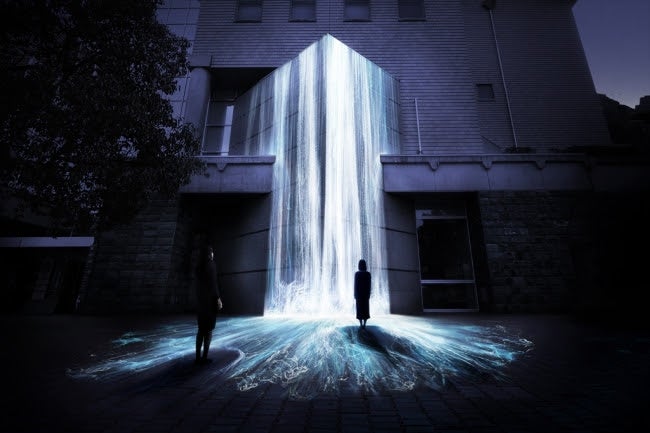 文化の森に滝のプロジェクションマッピング、徳島にチームラボ常設展示