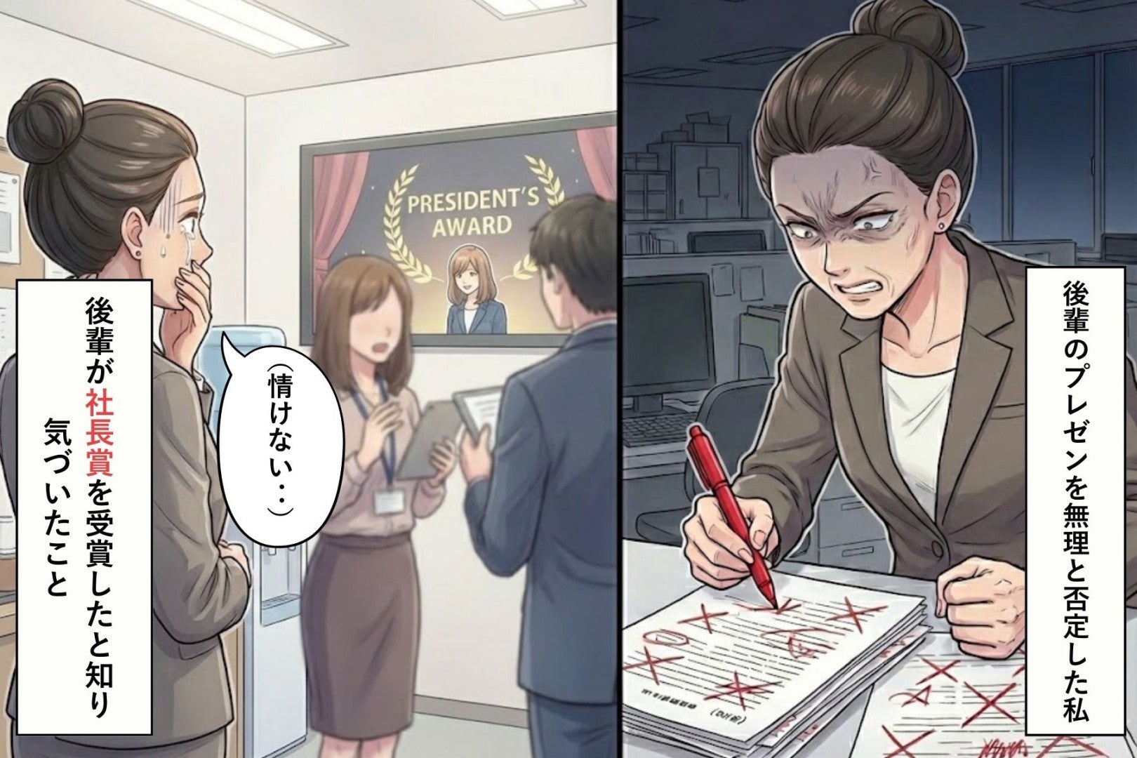 後輩のプレゼンを「無理」と否定した私→彼女の受賞を知って気づいたこと
