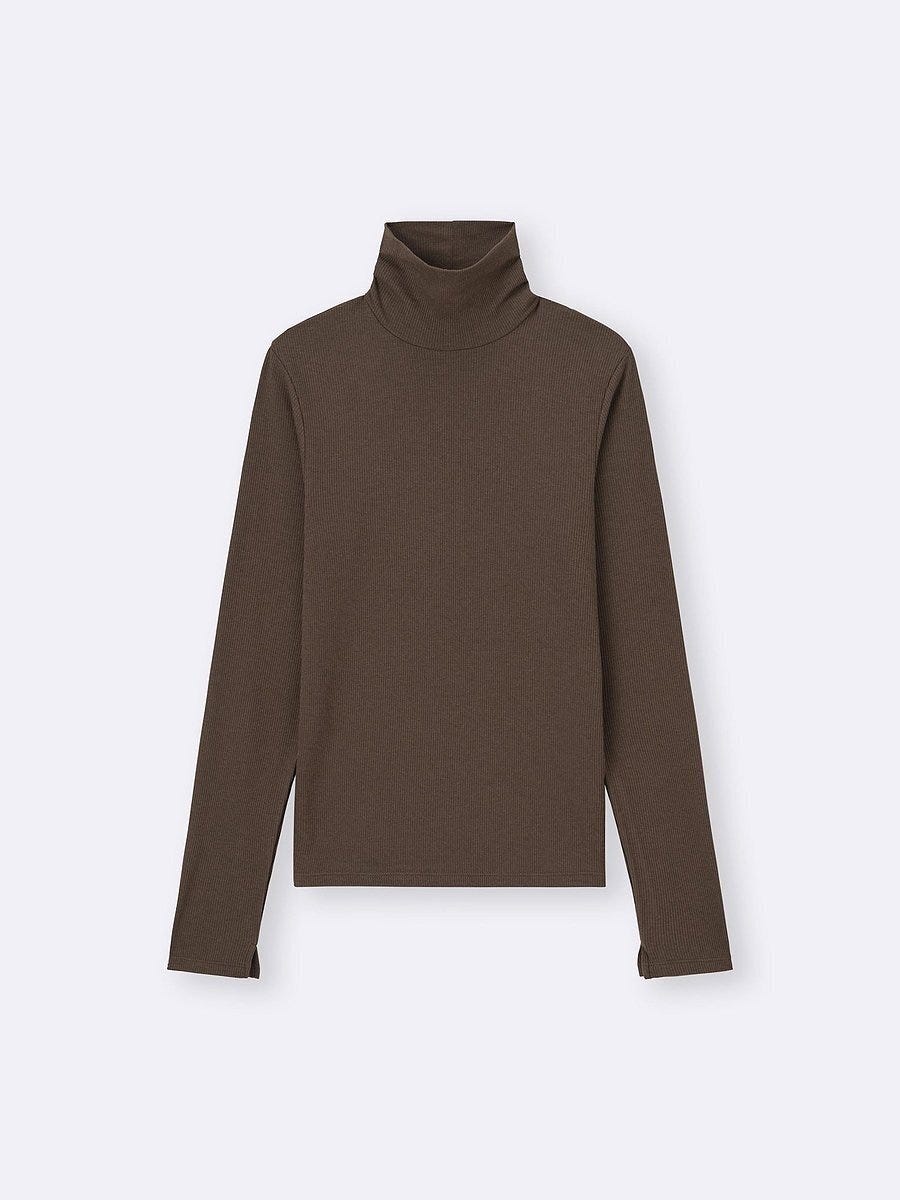 GUのウォームリブタートルネックT