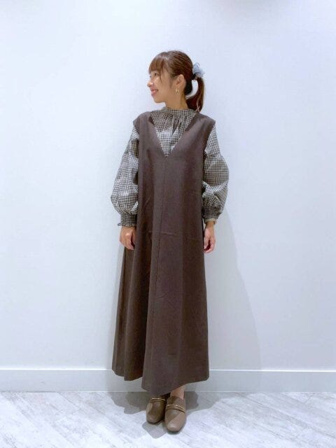 グローバルワーク　洗練ワンピース　高見え　2WAYネックジャンスカ