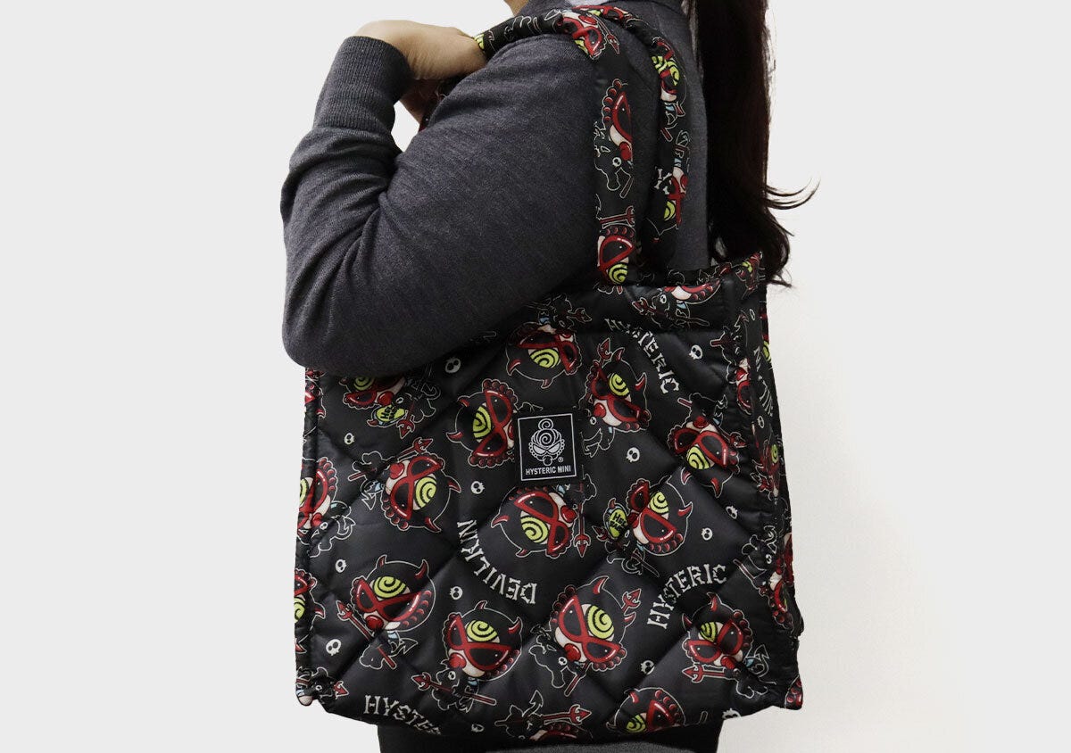 ヒステリックミニDEVILKINキルティングスクエアトートバッグ