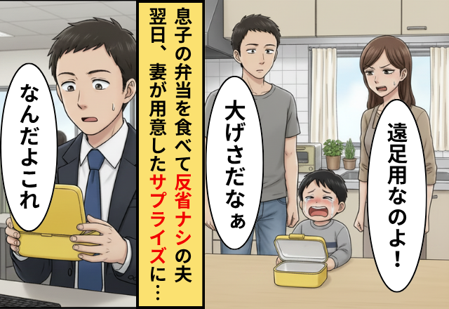 遠足用のキャラ弁を食い尽くした夫！？だが翌日⇒妻が夫に【特別な弁当】を持たせると…夫「こんなの食えない」