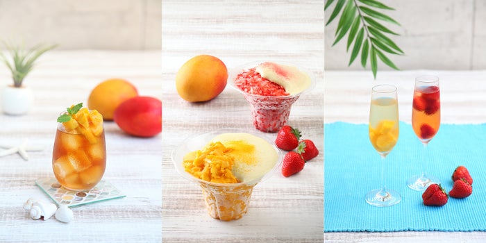 シェイブ アイス、マンゴーアイスティー、いちごのスパークリングワイン他ドリンクも（提供画像）