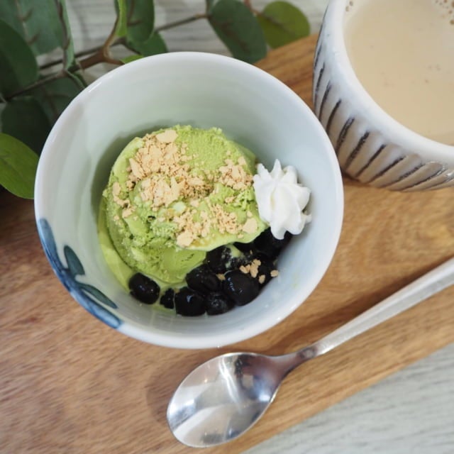 業務スーパー　冷凍タピオカで抹茶パフェ風