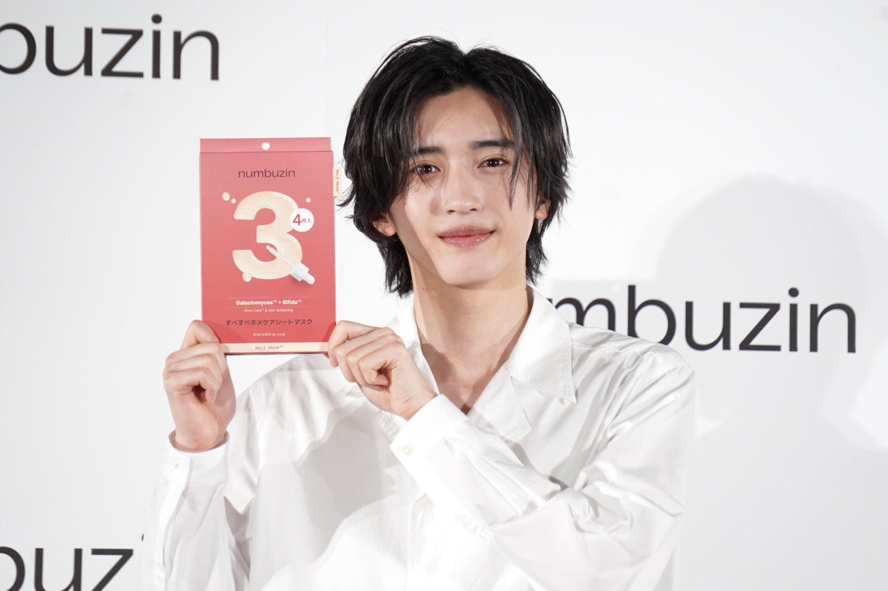 numbuzin新TVCMに道枝駿佑が出演！ お気に入りシートマスクは“5番”。透明感の秘訣を語る