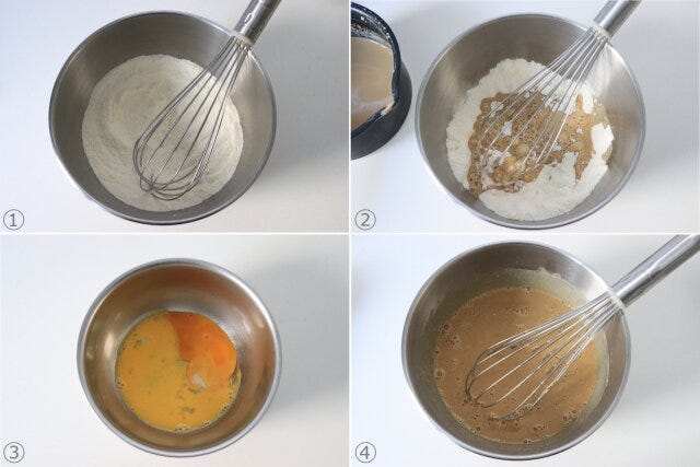 コーヒーカヌレ　レシピ　カヌレ生地を作る