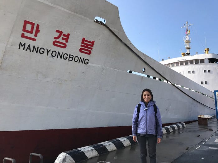 去年取材で行った北朝鮮。万景峰号にも乗りました。(提供写真)