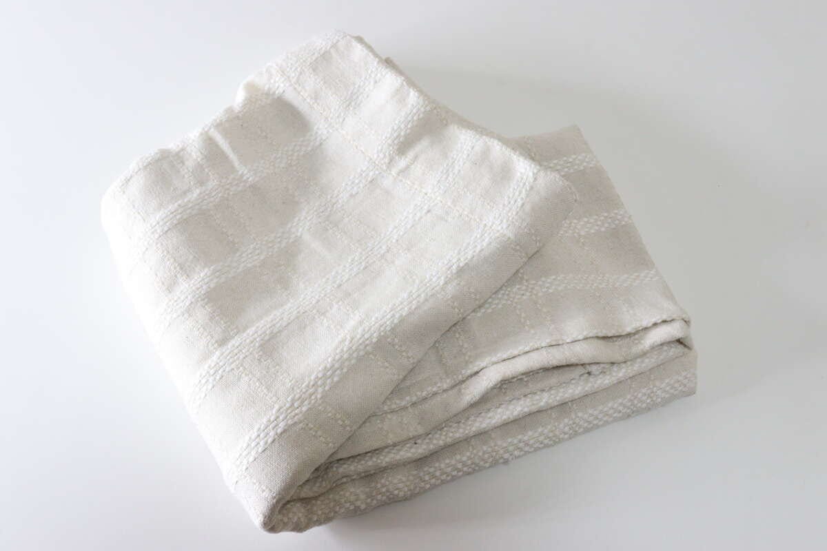 ナチュラルドビーカーテン（インド綿混、チェック）