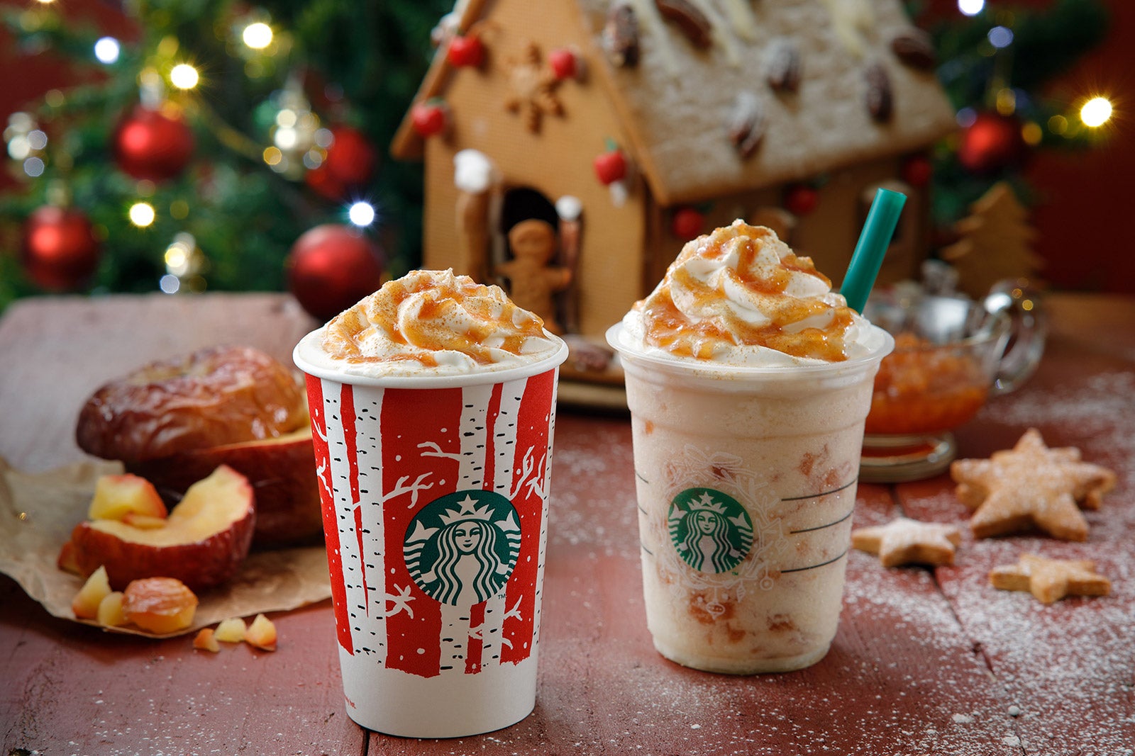 スタバ「焼きりんご」モチーフのホリデードリンク登場