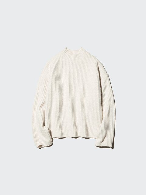 ユニクロ スフレヤーンモックネックセーター ユニクロのスフレヤーンモックネックセーター