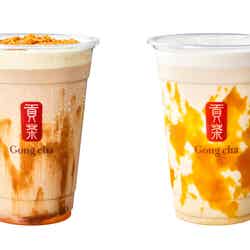 マンゴークリームチーズ ミルクティー、すりおろし林檎キャラメル ミルクティー/画像提供:ゴンチャ ジャパン