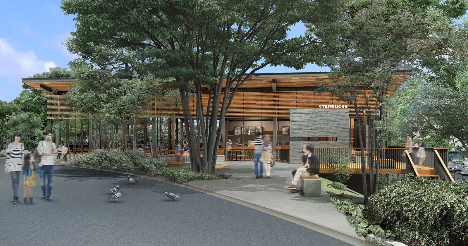 “森の中のスタバ”、静岡・浜松城公園内にオープン