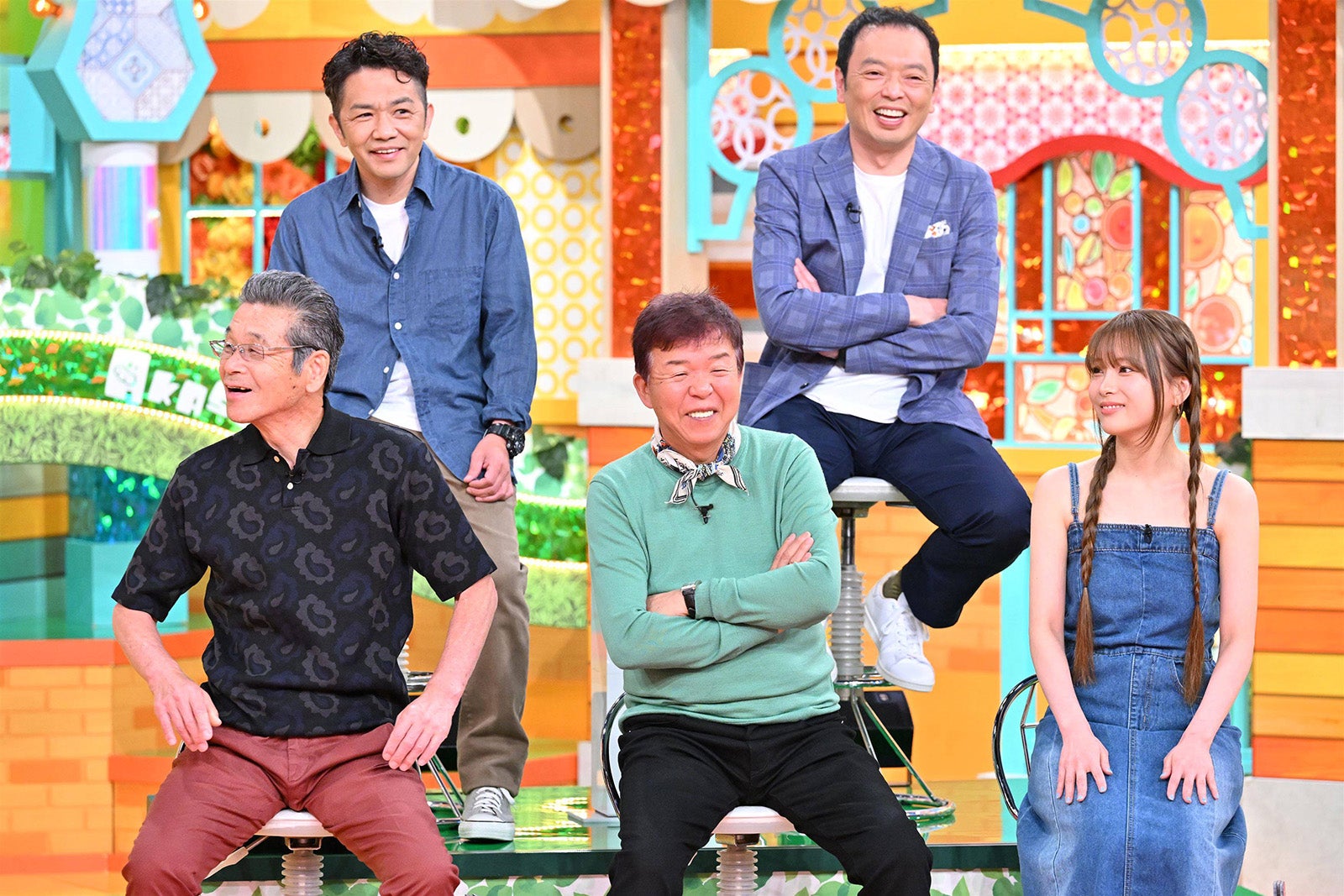 （上段左から時計回りに）中川剛、中川礼二、重盛さと美 、村上ショージ、間寛平（C）MBS