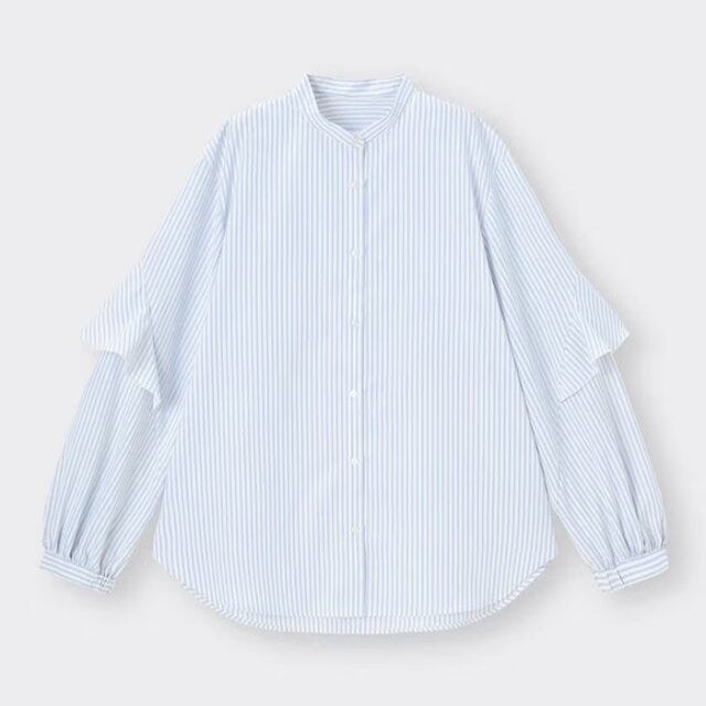 GU　全身コーデ　春ファッション　6パターン　たむ　イラスト　ラッフルスリーブブラウス