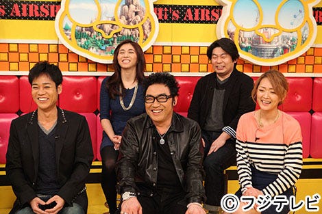 <ものまねチーム>【後列左から】ミラクルひかる、山本高広【前列左から】名倉潤、コロッケ、みかん、