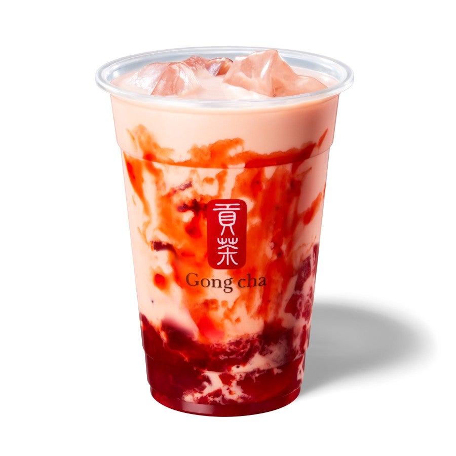 あまおう(R)ホリデー ミルクティー(ICED/M) 670円(提供写真)