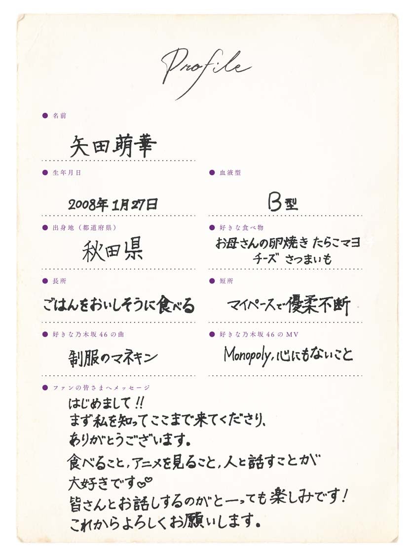 矢田萌華プロフィール（提供写真）