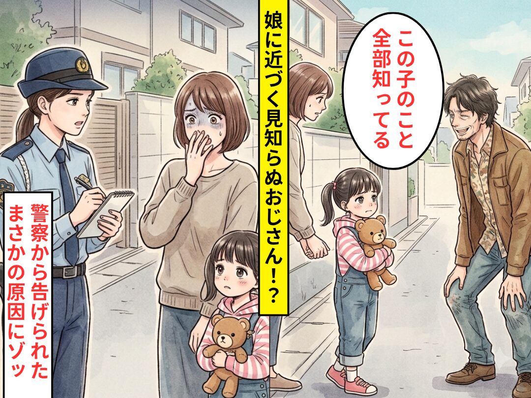 「この子のこと全部知ってる」娘に近づく見知らぬおじさん！？だが警察到着後⇒まさかの【原因】が判明しゾッとした話