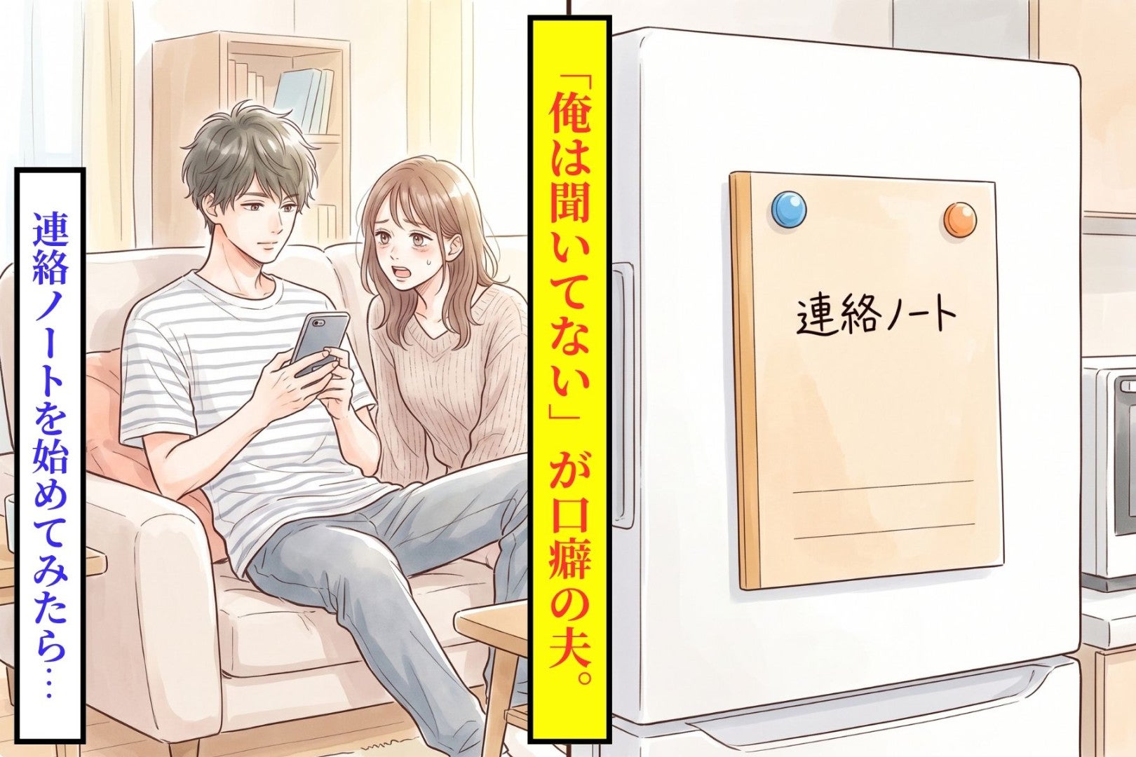 聞き流す夫に始めた連絡ノート→最後の行には夫の字で「２冊目、俺が買ってくる」