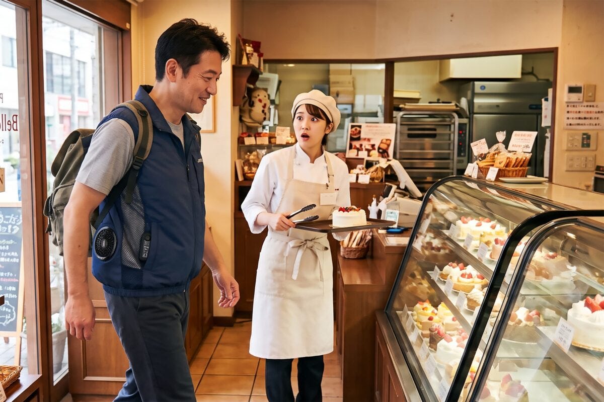 ファン付きウェア（空調服）を着たまま飲食店に来店する客