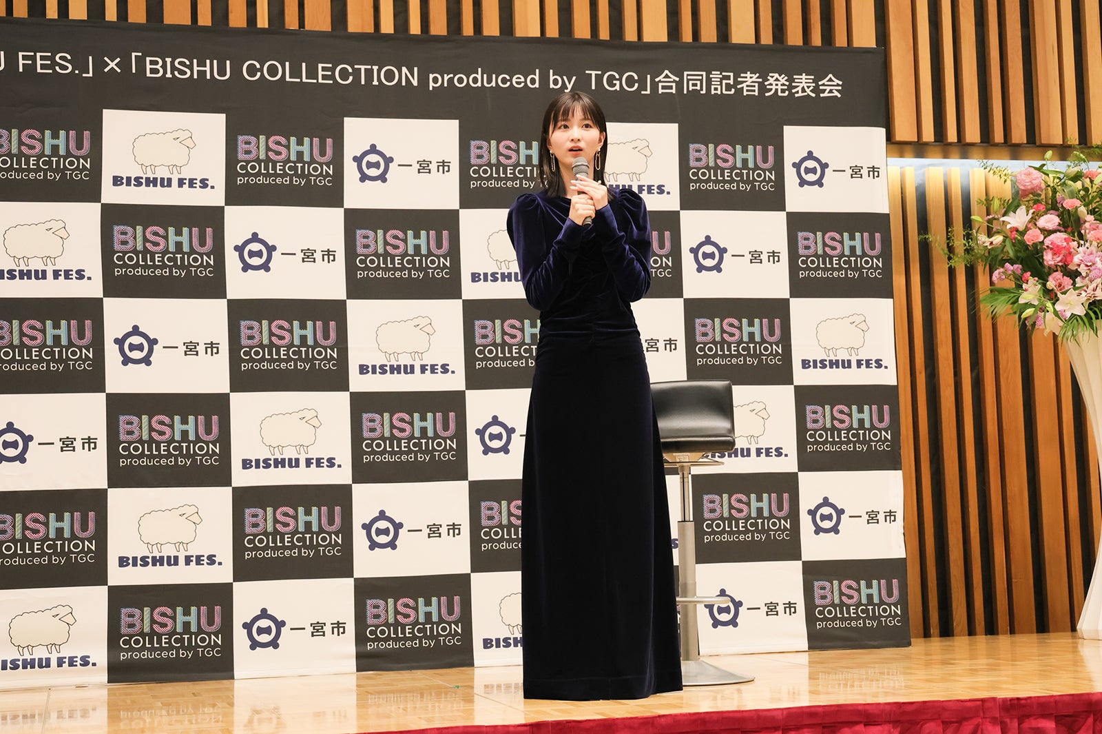 岡崎紗絵（C）BISHU COLLECTION produced by TGC 記者発表会