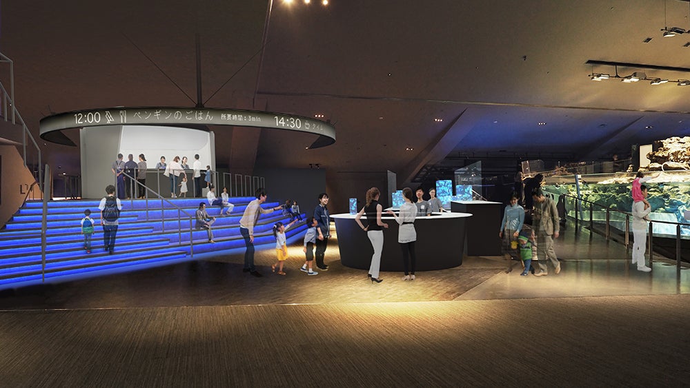 新しくなるオープンな飼育作業エリア（イメージ）／画像提供：すみだ水族館 