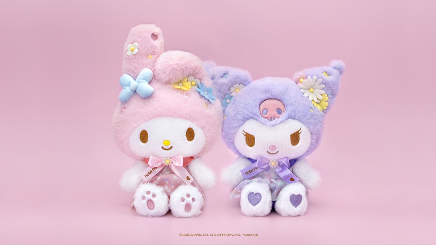 ホテルフローリア ぬいぐるみ(マイメロディ/クロミ)各5,940円/提供画像