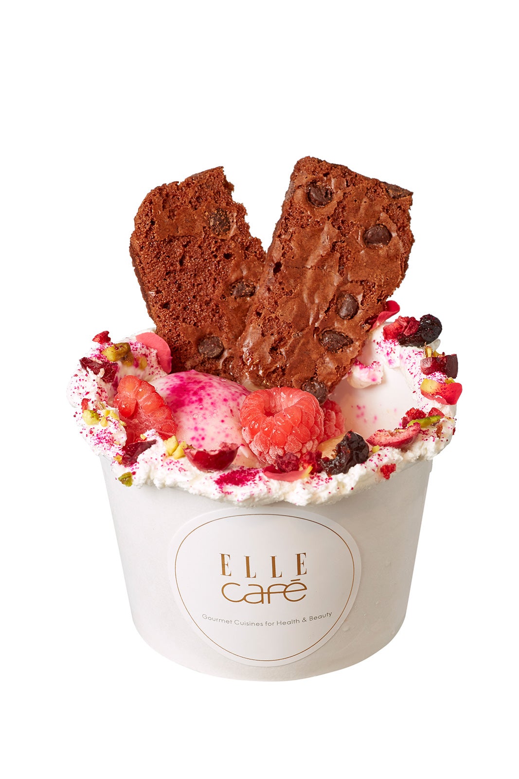 オーガニックココナッツアイスのピーチサンデー1,296円（エル カフェ）／画像提供：六本木ヒルズ