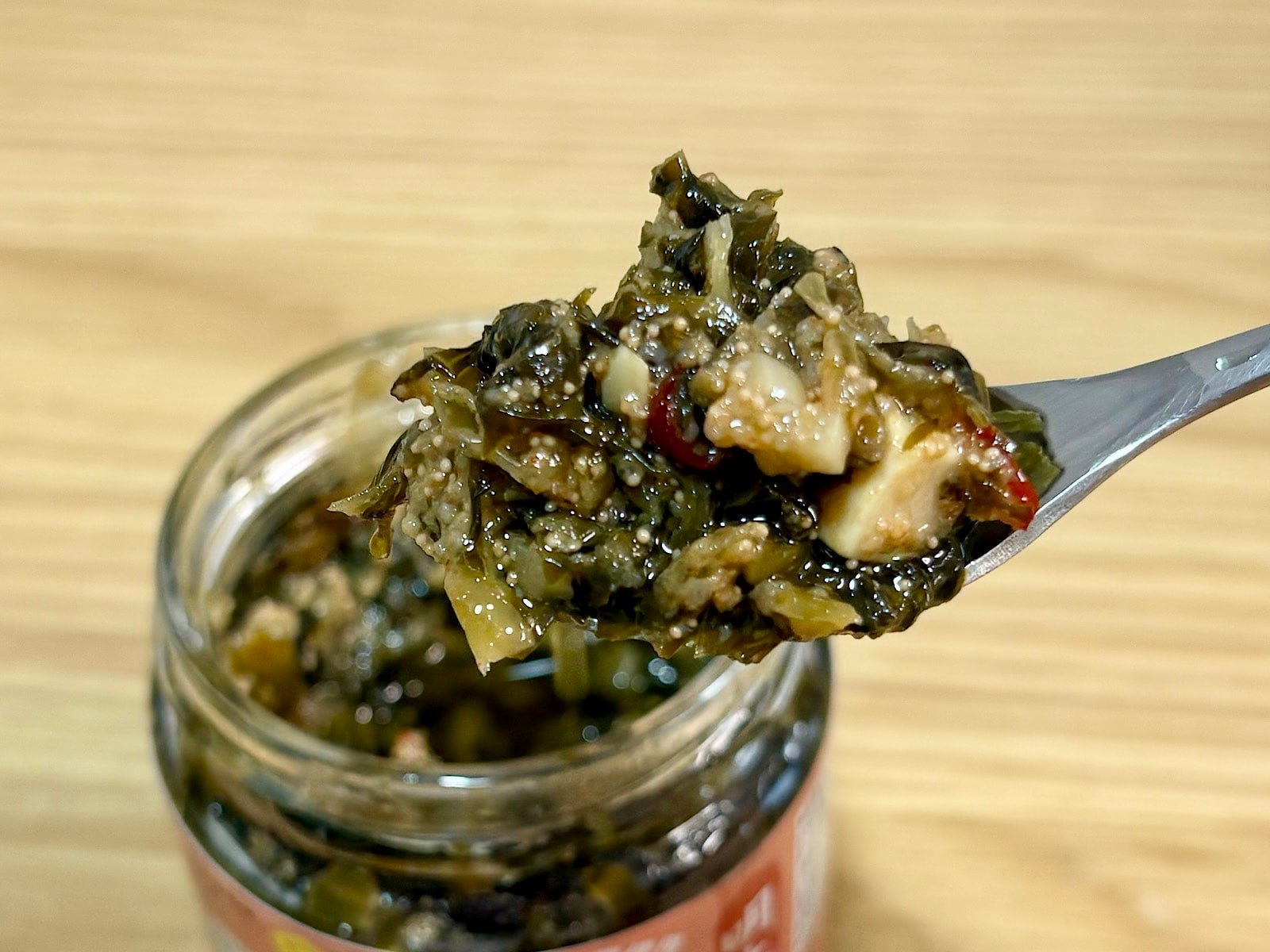 高菜＋チーズ＋明太子の濃厚な味わいは、ごはんにかけても、パスタにかけても、おつまみにしてもおいしい！ 