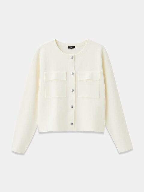 2025冬plst女性おすすめレーヨンブレンドクルーネックカーディガン