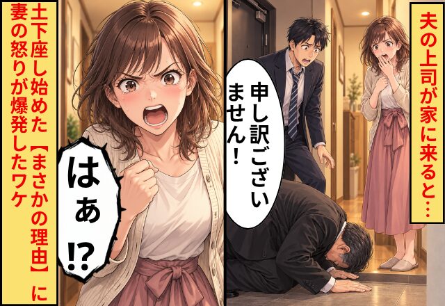 夫の上司が家に来ると…「申し訳ございません！」⇒土下座し始めた【まさかの理由】に、妻の怒りが爆発したワケ