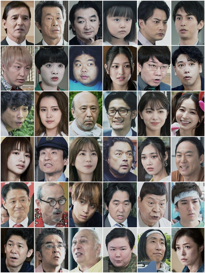 (1段目左から)阿部祐二、有薗芳記、池田鉄洋、池村碧彩、石黒英雄、市川知宏(2段目左から)お見送り芸人しんいち、川久保晴、菊池宇晃、北村優衣、小宮浩信、佐藤祐基(3段目左から)渋谷謙人、新條由芽、諏訪太朗、高橋里恩、寺本莉緒、傳谷英里香(4段目左から)中島もも、なだぎ武、野村麻純、パパイヤ鈴木、林田岬優、福井晶一(5段目左から)福田転球、螢雪次朗、堀家一希、本多力、松尾伴内、三河悠冴(6段目左から)宮川一朗太、村杉蝉之介、モーリー・ロバートソン、やす子、ゆってぃ、横山めぐみ(C)テレビ朝日