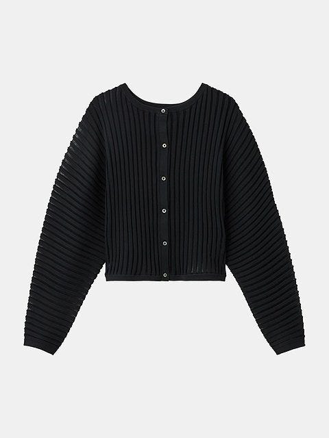 PLST ホールガーメント(R)シアーコンビカーディガン PLSTのホールガーメント(R)シアーコンビカーディガン