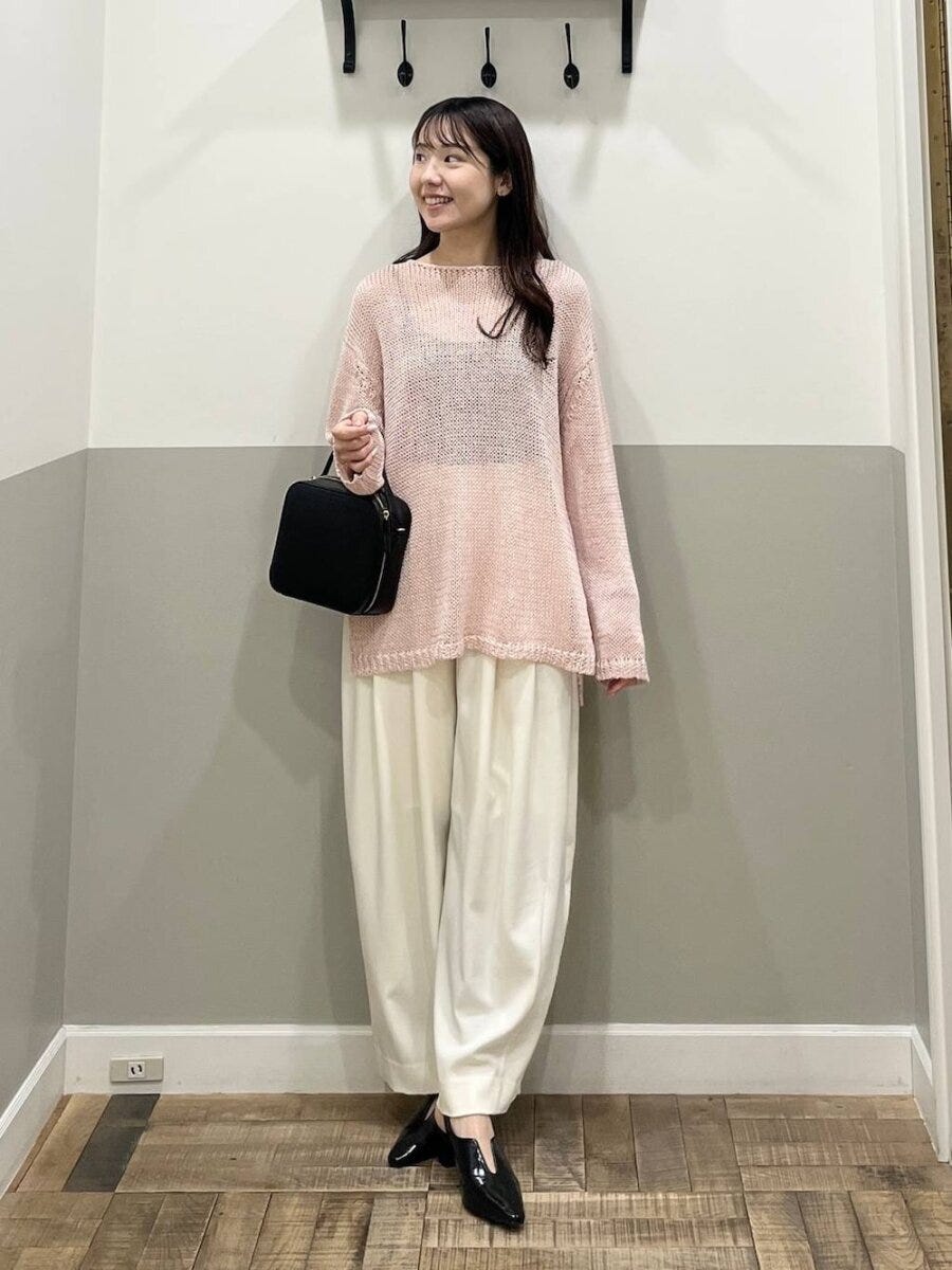 白ワイドパンツコーデ5