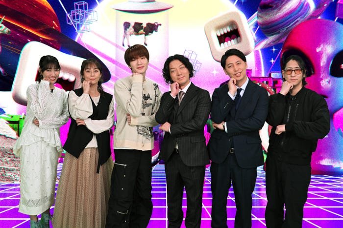 (左から)高城れに、佐藤仁美、深澤辰哉、ニューヨーク、たっくー(C)TBS